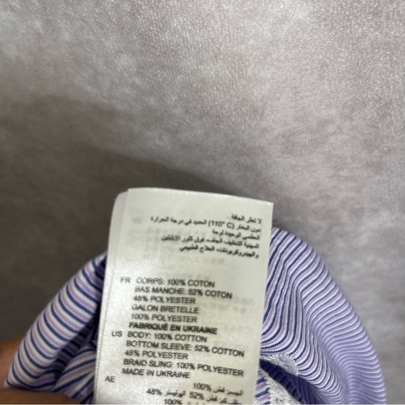 Sandro Ashley Lace Bee Embroidered Motif Cold-Shoulder Top In Blue Size 1/S - Picture 4 of 7